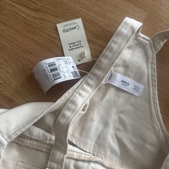 Mango MNG Denim Overall Small 100% Cotton 27” Inseam - Picture 3 of 5